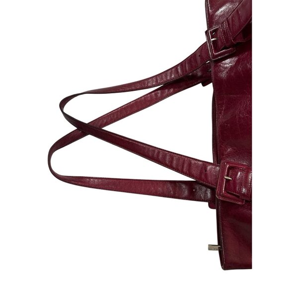 HOBO International Red Leather Dual Strap Zip Shoulder Tote Bag - Picture 5 of 12